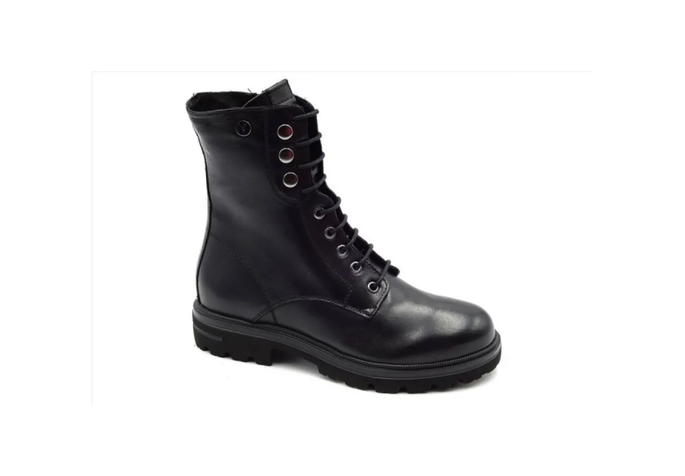 Valleverde Anfibi*Anfibi Da Donna In Pelle 49212 Vitello Nero