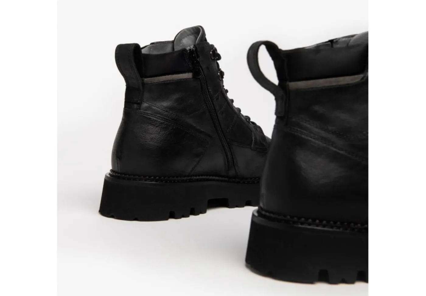 Nero Giardini Con Lacci*Anfibi Da Uomo In Pelle Con Logo I202610U Nero