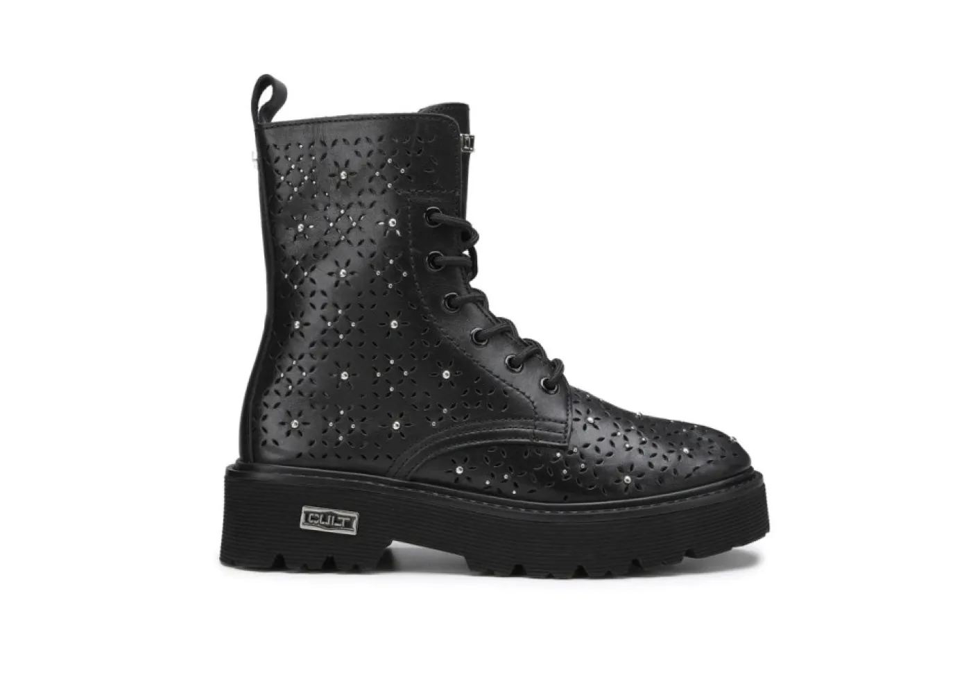 Cult Anfibi*Anfibi Traforati In Pelle Clw362700 Nero