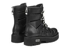 Cult Anfibi*Anfibio Cut Out In Pelle Con Zip Clw340600 Slash Nero