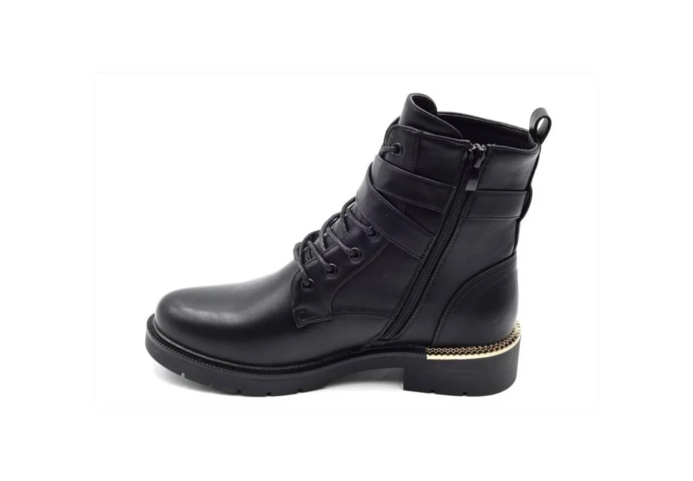 Gold&Gold Anfibi*Anfibio Da Donna Casual Con Zip Gold&Gold Gr202 Nero