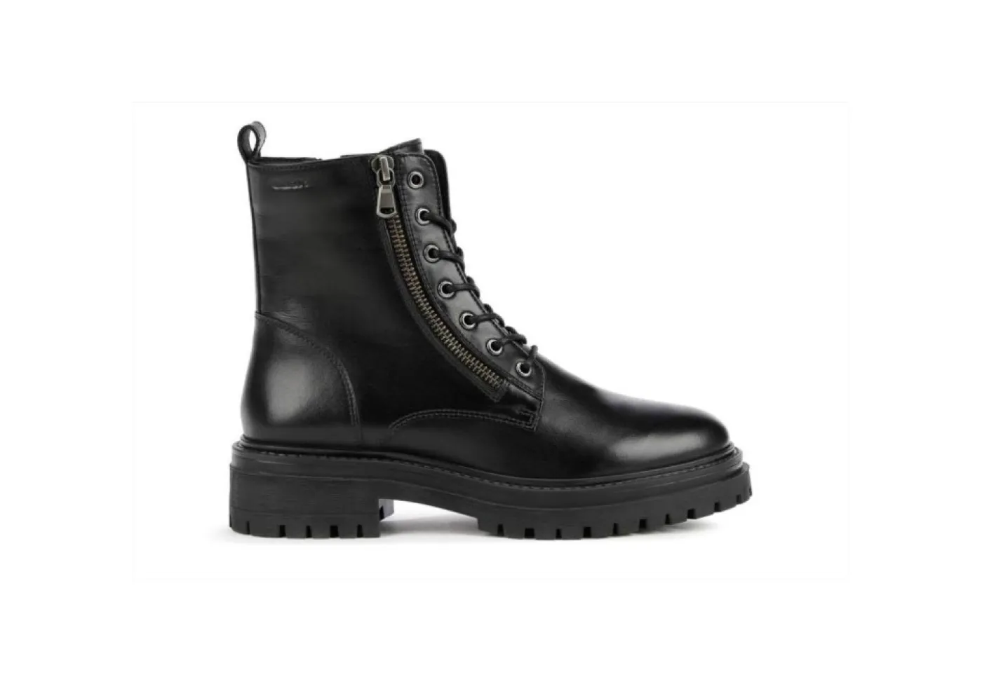 Geox Anfibi*Anfibio Da Donna Con Lacci E Zip Iridea D16Hrf Nero