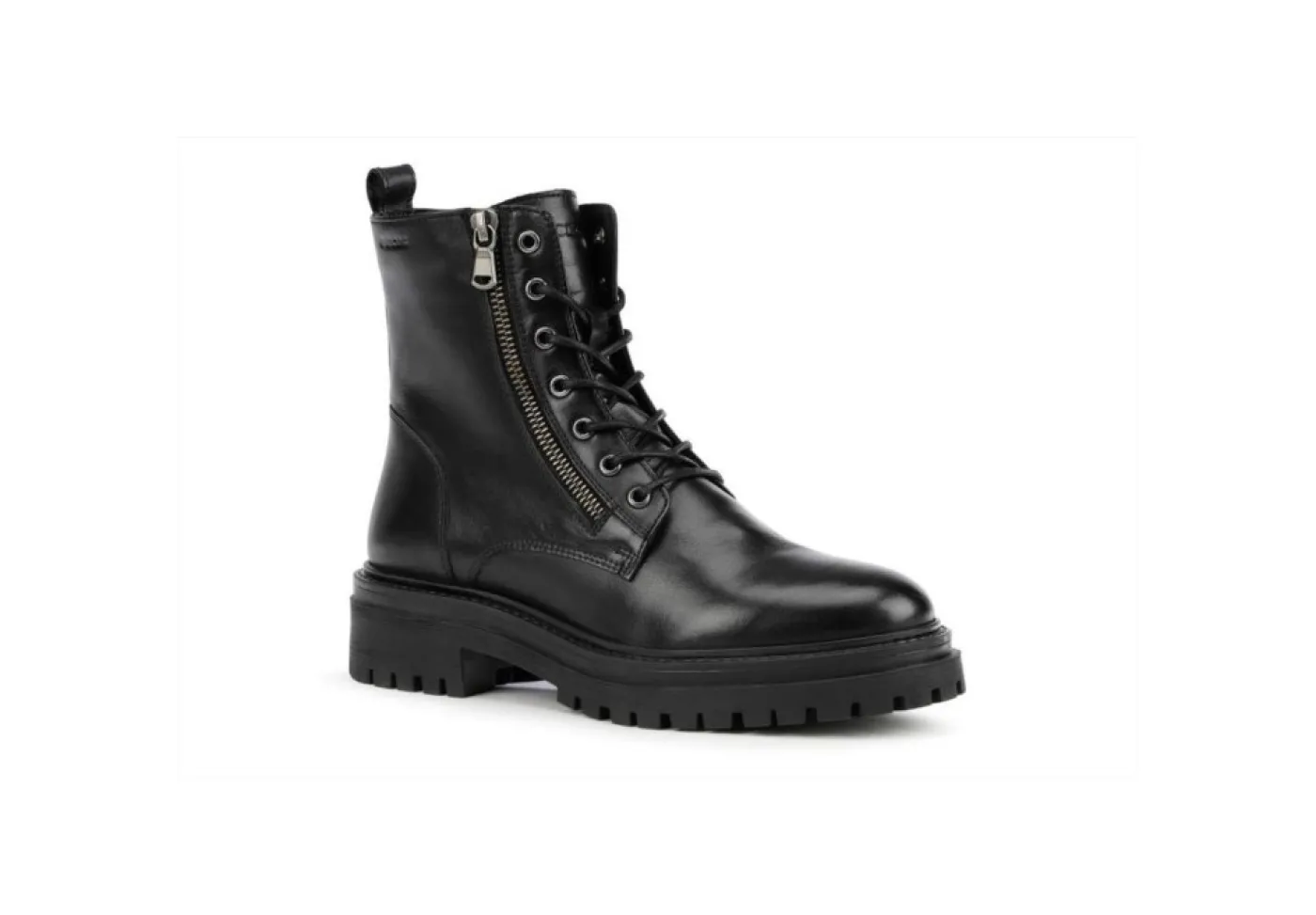 Geox Anfibi*Anfibio Da Donna Con Lacci E Zip Iridea D16Hrf Nero