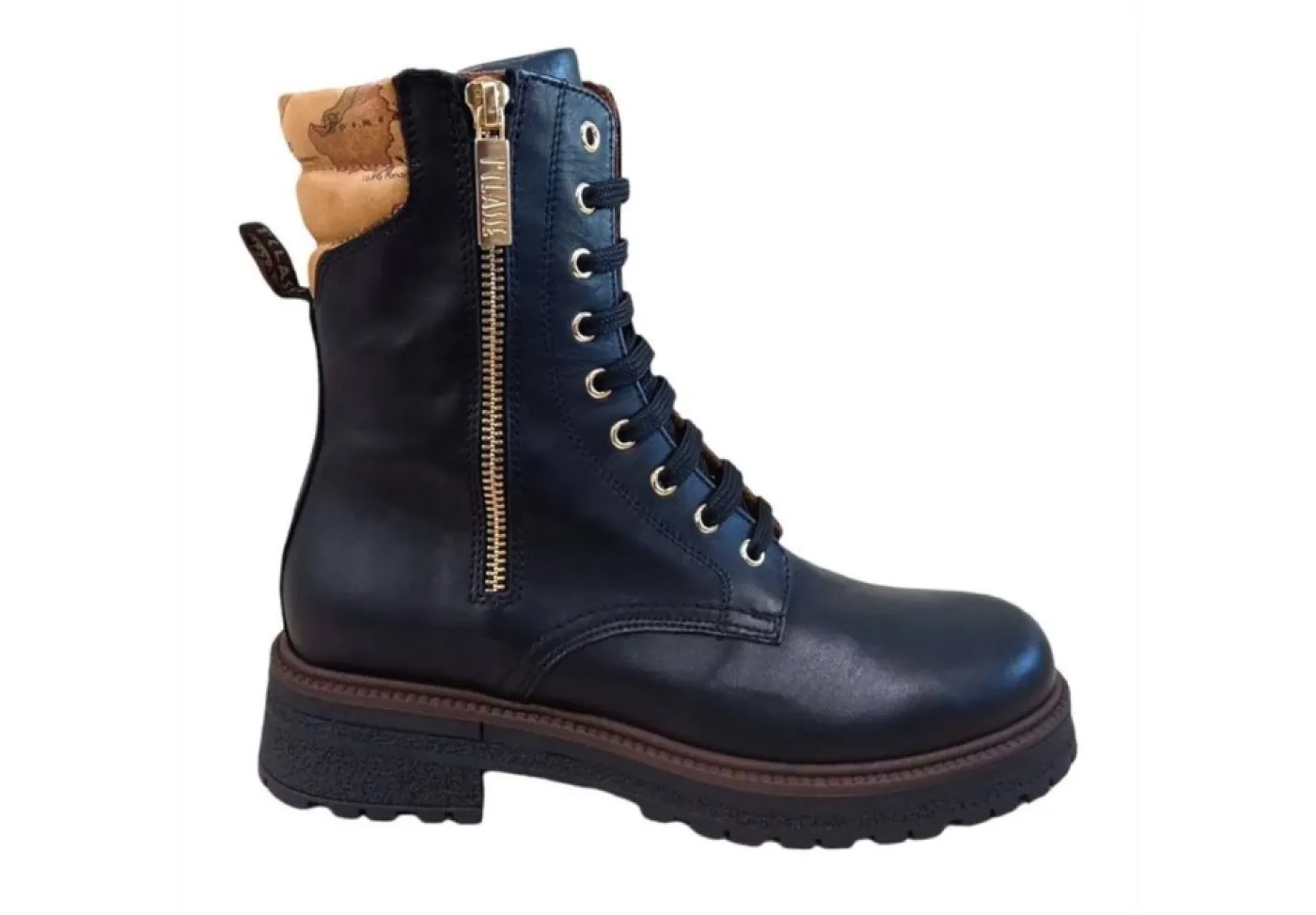 Alviero Martini J Anfibi*Anfibio Da Donna In Pelle 1 Classe 1374 Black Geo