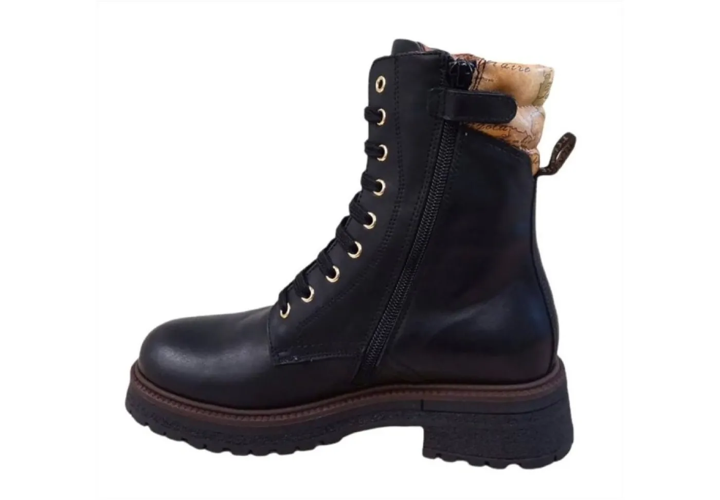 Alviero Martini J Anfibi*Anfibio Da Donna In Pelle 1 Classe 1374 Black Geo