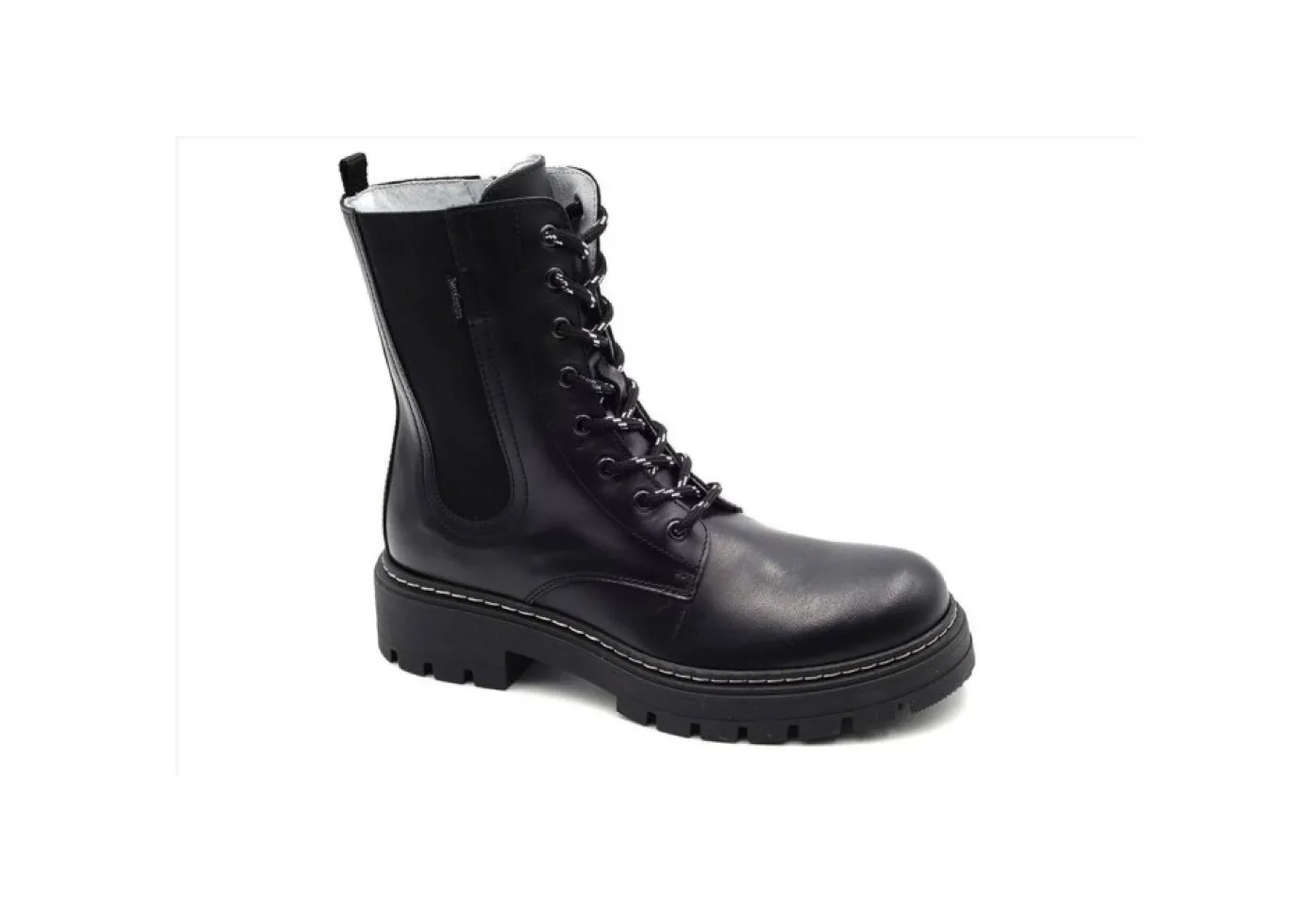 Nero Giardini Teens Anfibi*Anfibio In Pelle Con Elastico Laterale I132154F Nero