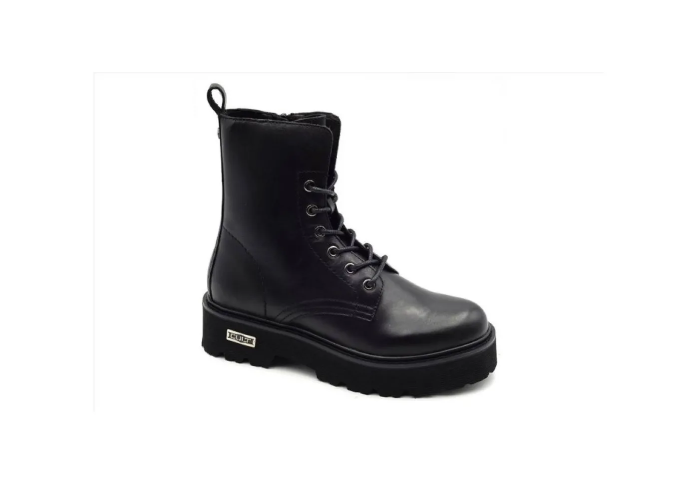 Cult Anfibi*Anfibio In Pelle Con Zip Cle103130 Black