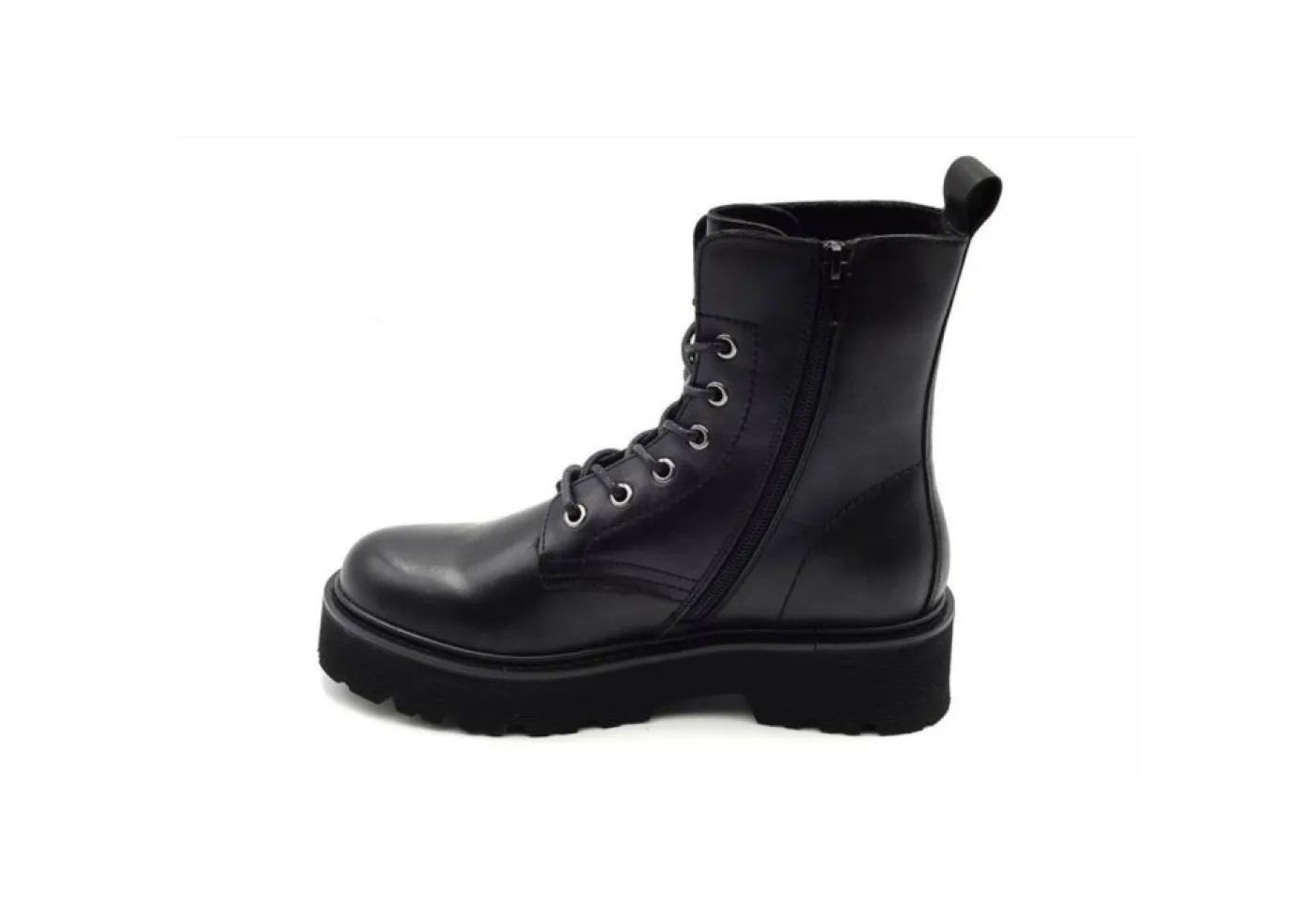 Cult Anfibi*Anfibio In Pelle Con Zip Cle103130 Black