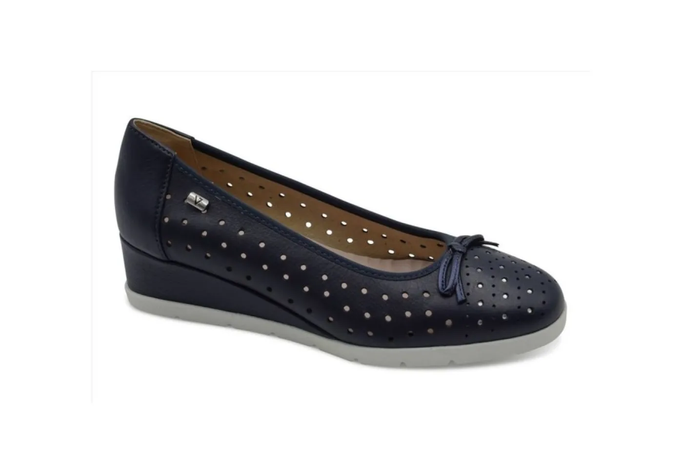Valleverde Ballerine E Mocassini*Ballerina Con Zeppa In Pelle Traforata V66251 Blu