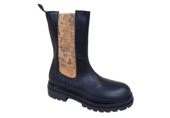 Alviero Martini J Stivali Alti*Beatles Da Donna In Pelle 1444 Black
