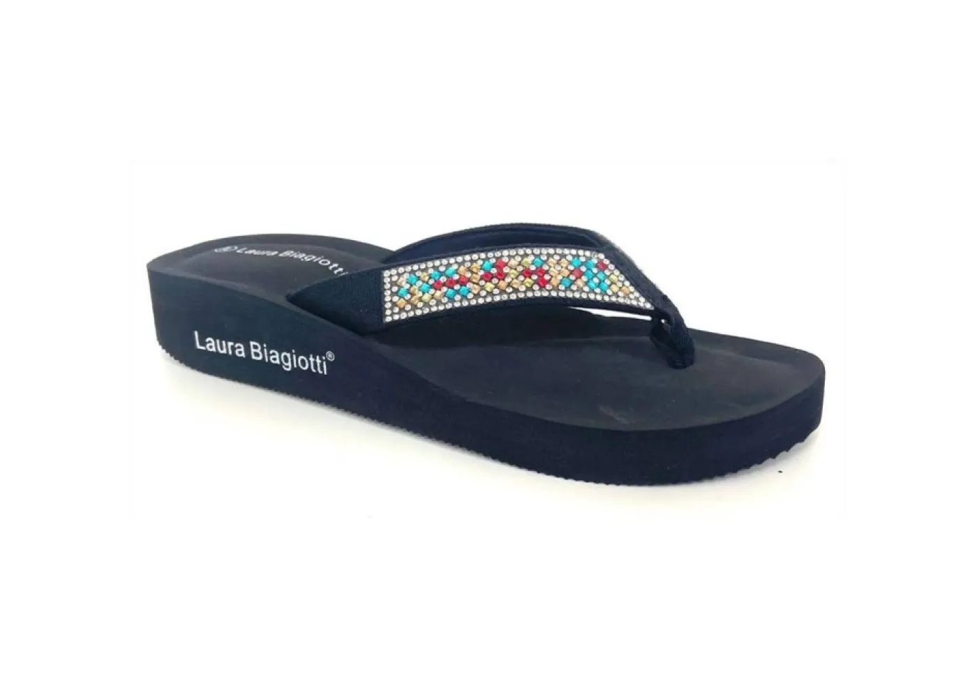 Laura Biagiotti Ciabatte Infradito*Ciabatta Da Donna Infradito Con Strass 7700 Black