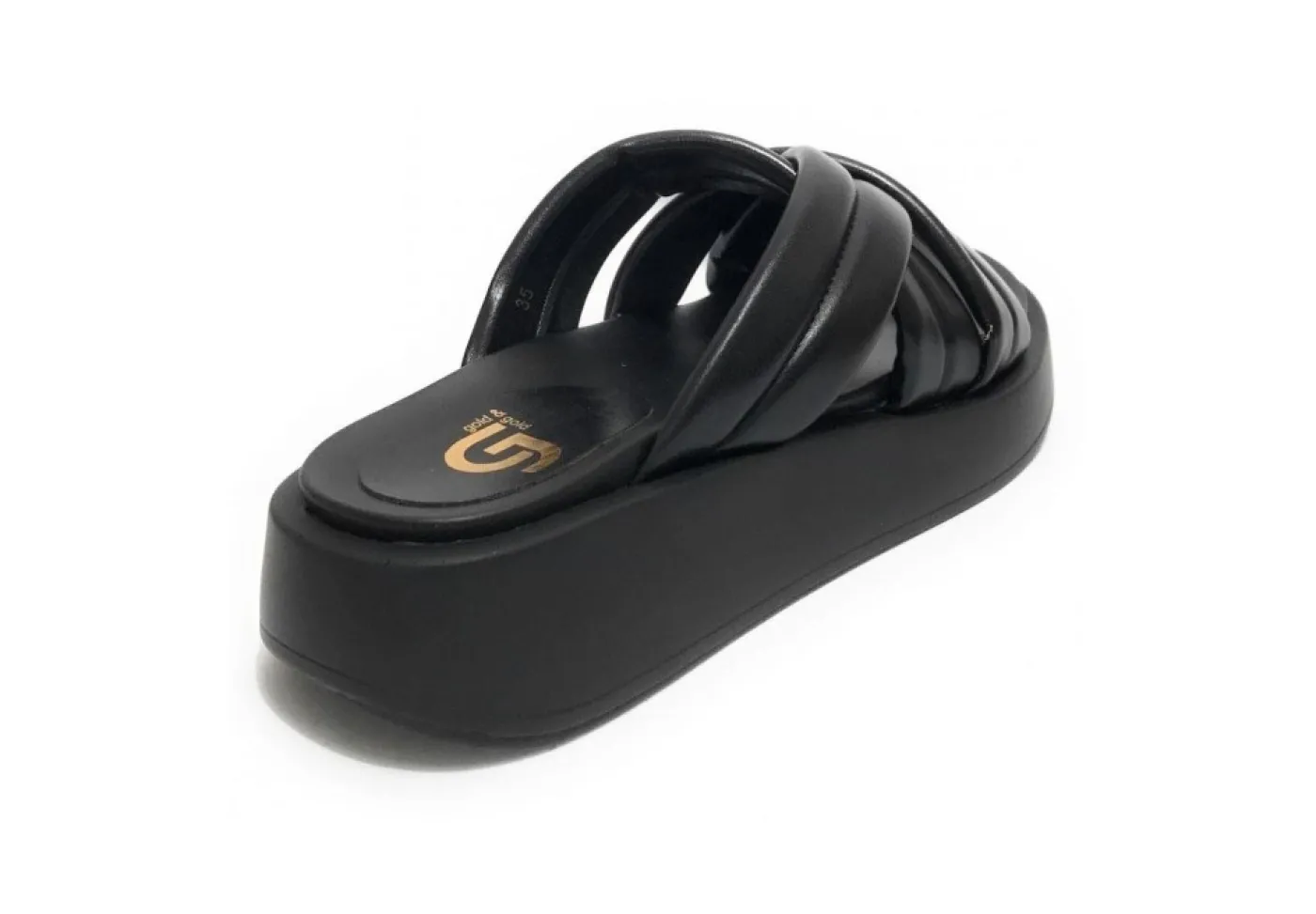 Gold&Gold Ciabatte A Fascia*Ciabatta Da Donna Platform Goldegold Gj633 Nero