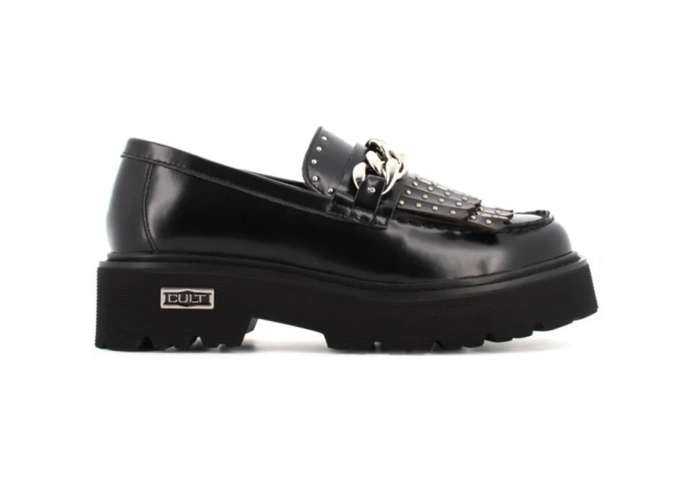 Cult Ballerine E Mocassini*Mocassino Da Donna In Pelle Con Borchie Clw319402 Black