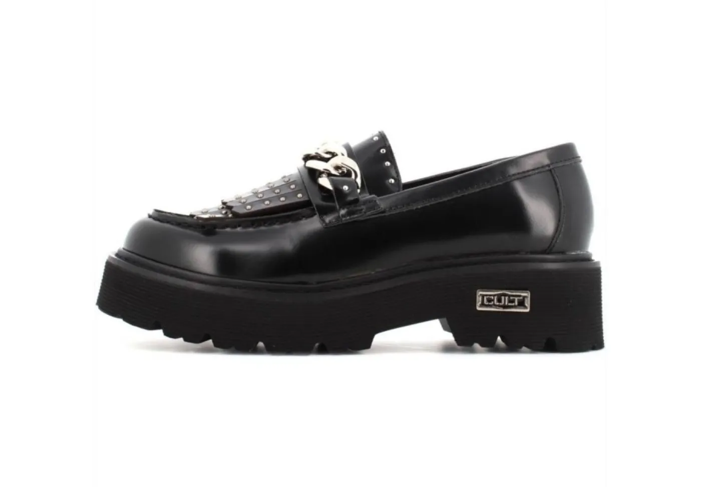 Cult Ballerine E Mocassini*Mocassino Da Donna In Pelle Con Borchie Clw319402 Black