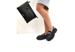 Cult Ballerine E Mocassini*Mocassino Da Donna In Pelle Con Borchie Clw319402 Black