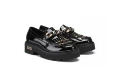 Cult Ballerine E Mocassini*Mocassino Da Donna In Vernice Con Borchie Clw348700 Nero