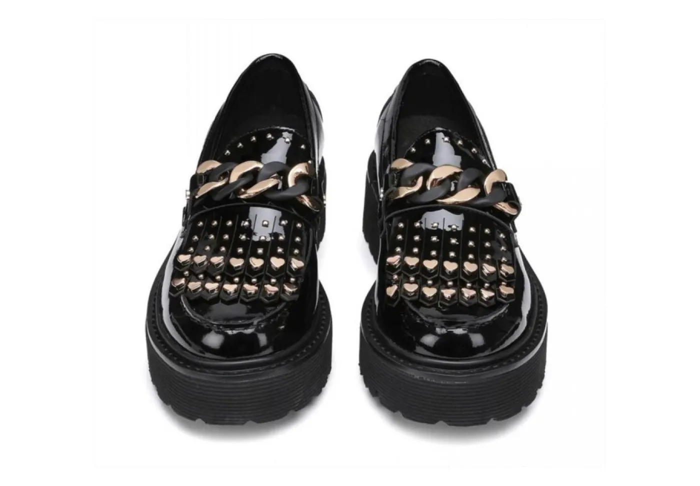 Cult Ballerine E Mocassini*Mocassino Da Donna In Vernice Con Borchie Clw348700 Nero