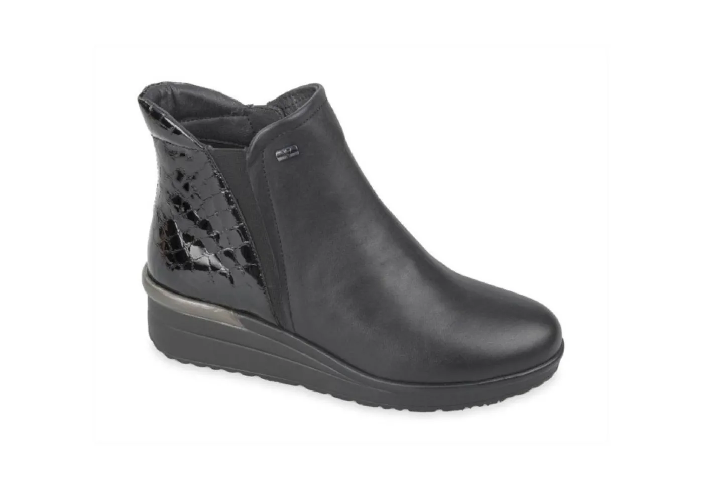 Valleverde Tronchetti*Nuovo Tronchetto Da Donna In Pelle Morbido Con Zip 36217 Ne