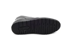 Valleverde Con Lacci*Polacchino In Pelle Con Memory Shock 36836 Vitello Nero