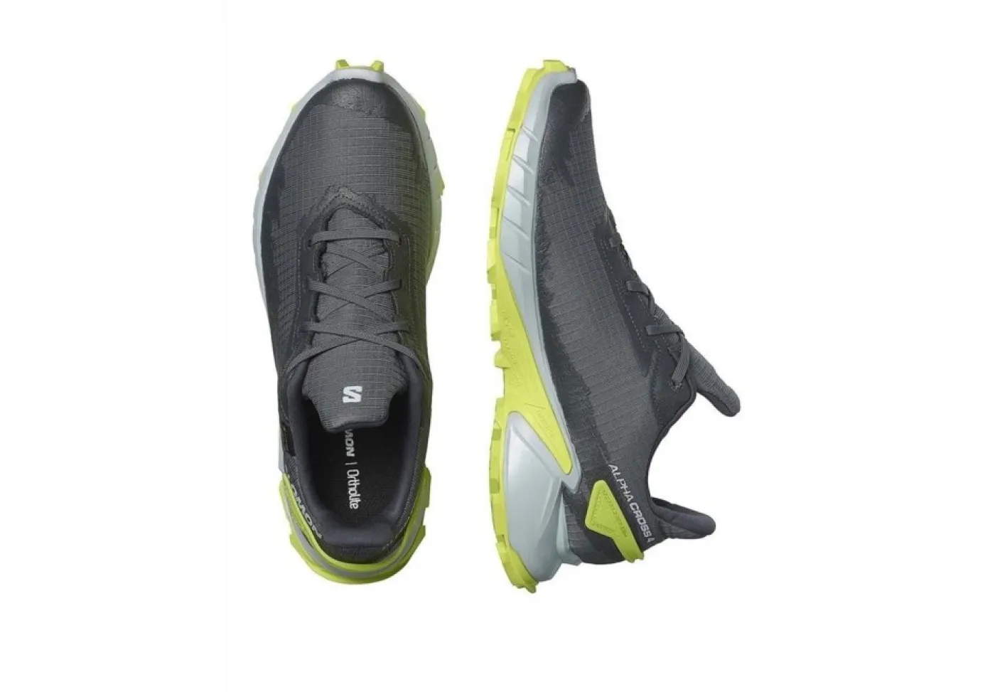 * Trekking*Salomon Alphacross 4 Gtx 470667 Ebony Pearl Blue Acid Lime