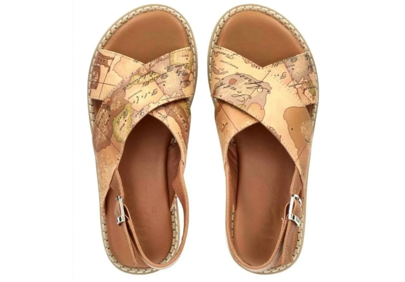 Alviero Martini J Sandali Bassi*Sandalo Da Donna Con Stampa 1179 Beige Geo