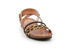 Grunland Sandali Bassi*Sandalo Da Donna In Pelle Sapp Sb1878-40 Cuoio