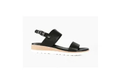 Keys Sandali Bassi*Sandalo Da Donna In Pelle Con Zeppa K-6520 Nero