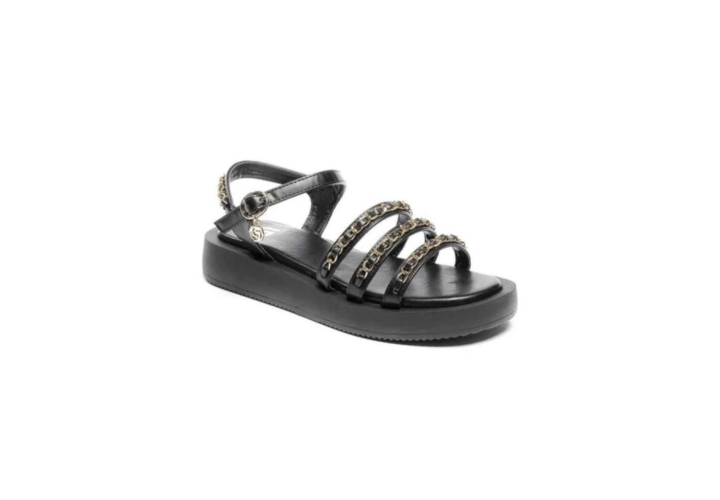 Gold&Gold Sandali Bassi*Sandalo Da Donna Platform Con Catena Goldegold Gd603 Nero