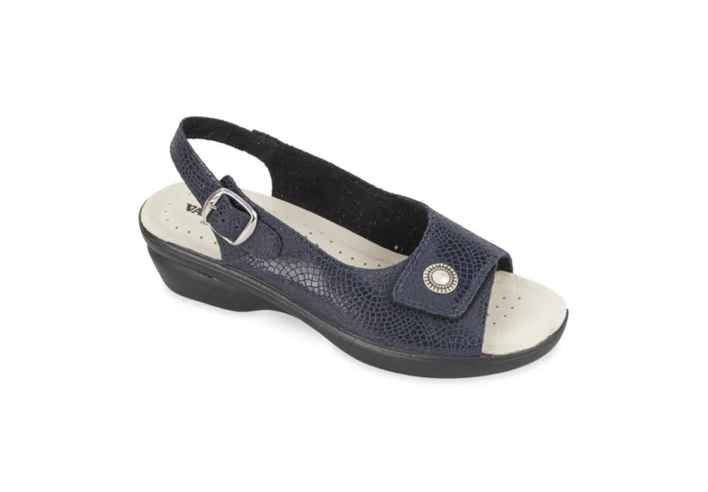 Valleverde Sandali Bassi*Sandalo Da Donna Regolabile In Pelle 25307 Blu