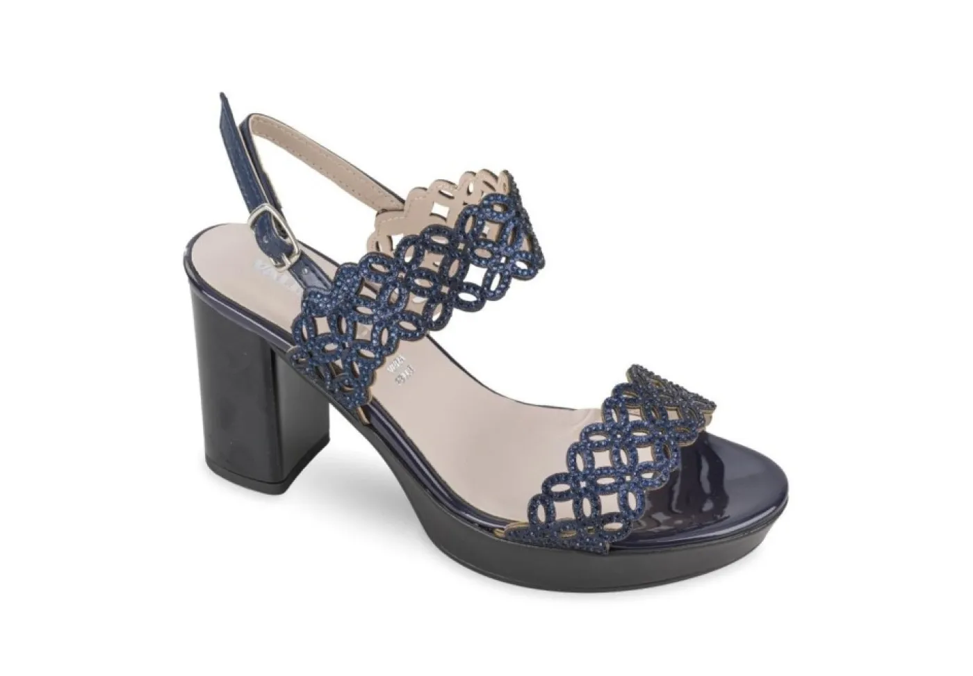 Valleverde Sandali Alti*Sandalo Elegante Da Donna In Pelle Con Tacco 45380 Blu