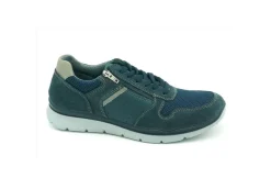 Imac Sneakers Basse*Scarpa Da Uomo In Tessuto E Pelle Con Zip 702110 Blu