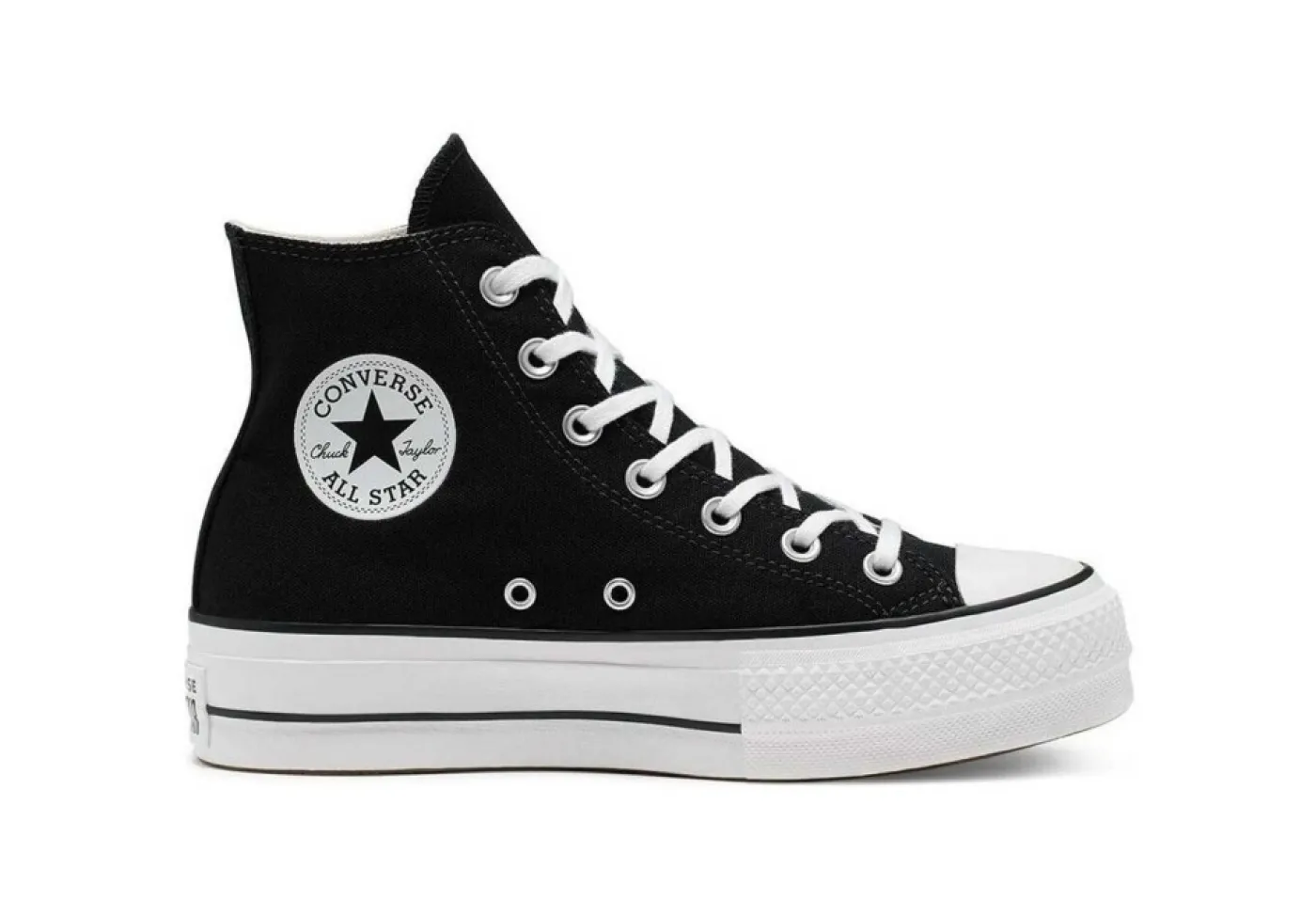 Converse Sportive*Scarpa Sneaker Alta In Tela Nera Da Donna Platform Chuck Tayl
