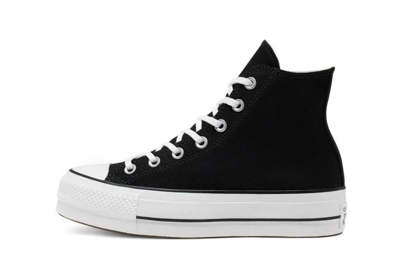 Converse Sportive*Scarpa Sneaker Alta In Tela Nera Da Donna Platform Chuck Tayl