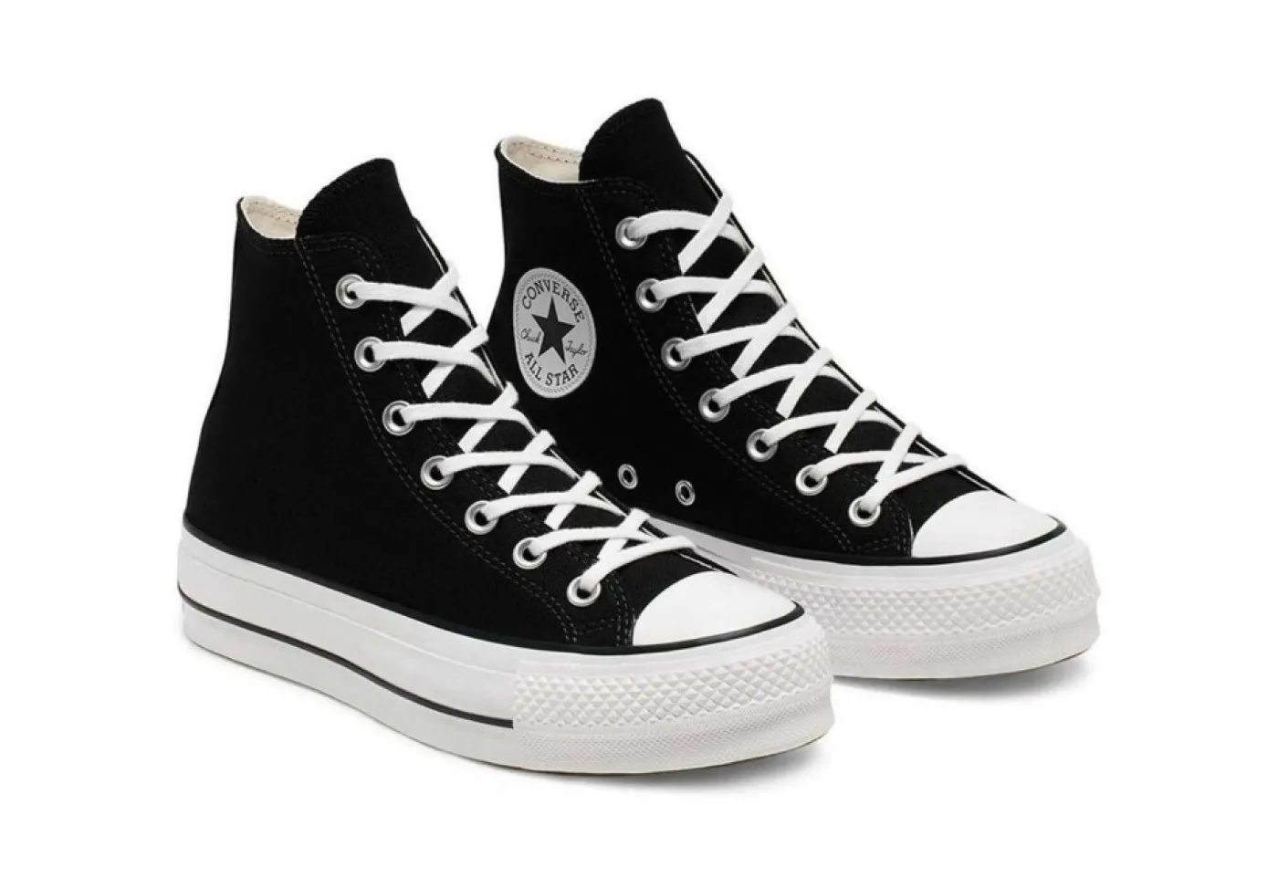 Converse Sportive*Scarpa Sneaker Alta In Tela Nera Da Donna Platform Chuck Tayl