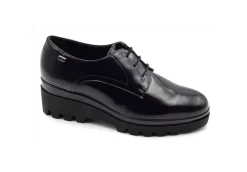 Valleverde Stringate*Scarpa Stringata In Similpelle Con Zeppa 45100 Nero
