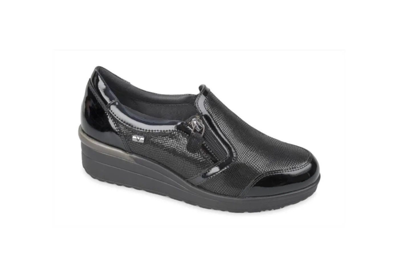 Valleverde Slip-On*Scarpe Da Donna In Pelle Con Zip 36215 Nero