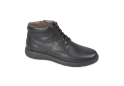 Valleverde Con Lacci*Scarponcini Da Uomo In Pelle Con Lacci E Zip 36986A Nero