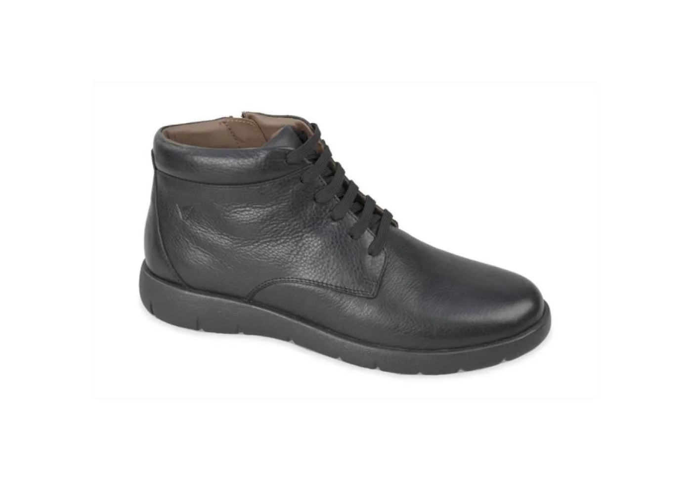 Valleverde Con Lacci*Scarponcini Da Uomo In Pelle Con Lacci E Zip 36986A Nero