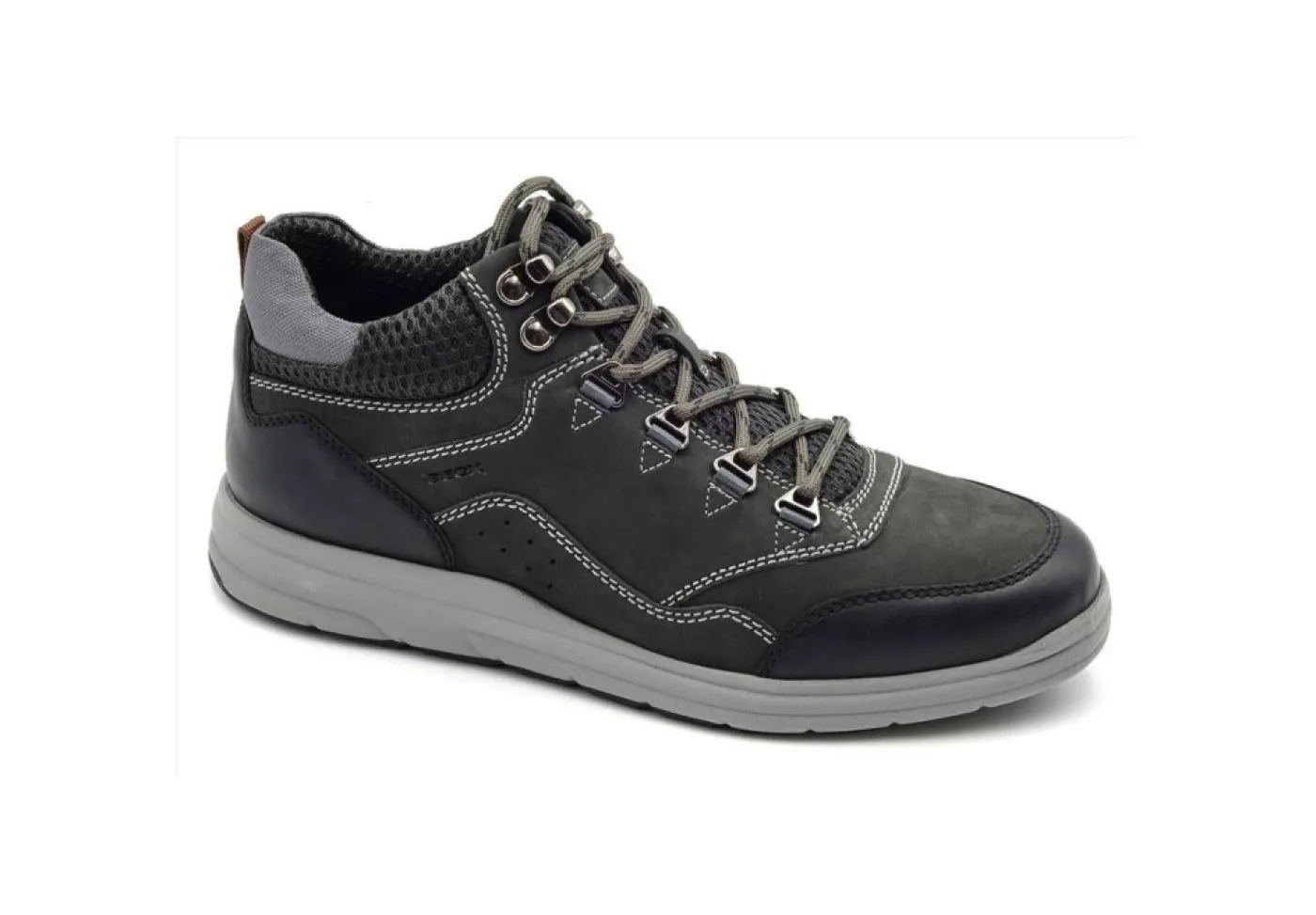 Geox Sneakers Alte*Scarponcino In Pelle Con Lacci U165Uc Anthracite