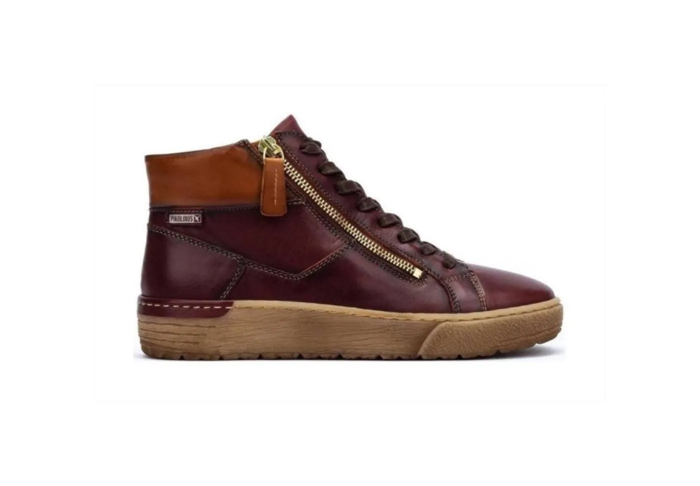 Pikolinos Anfibi*Sneaker Alta Da Donna In Pelle Vitoria W0T-7559C2 Garnet