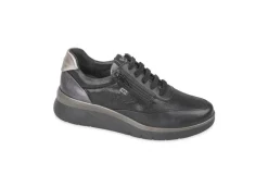 Valleverde Sneakers Basse*Sneakers Da Donna Casual In Pelle Con Lacci E Zip 36356 Ner