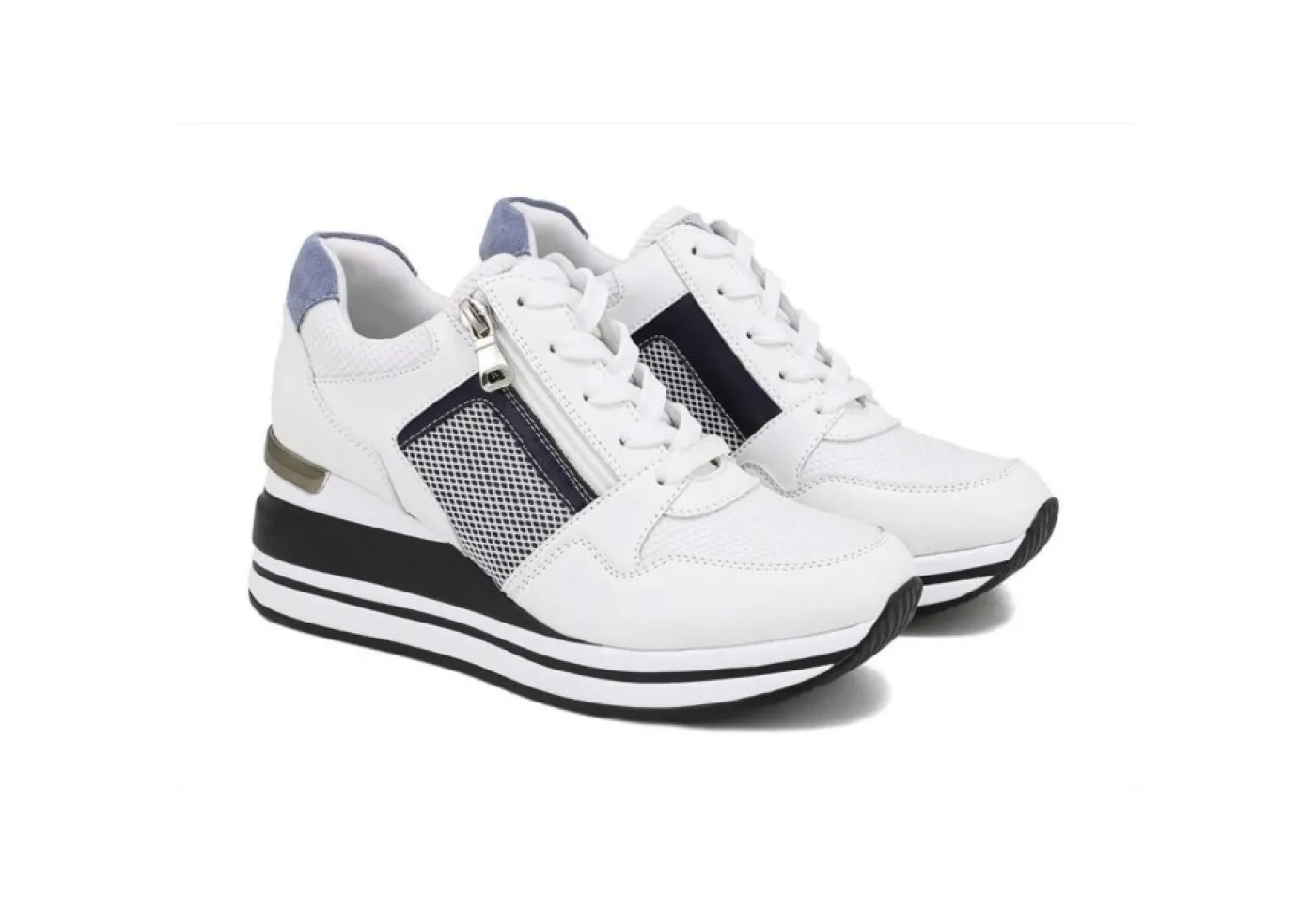 Queen Helena Sneakers Basse*Sneakers Da Donna Con Zeppa E Zip X26-32 White