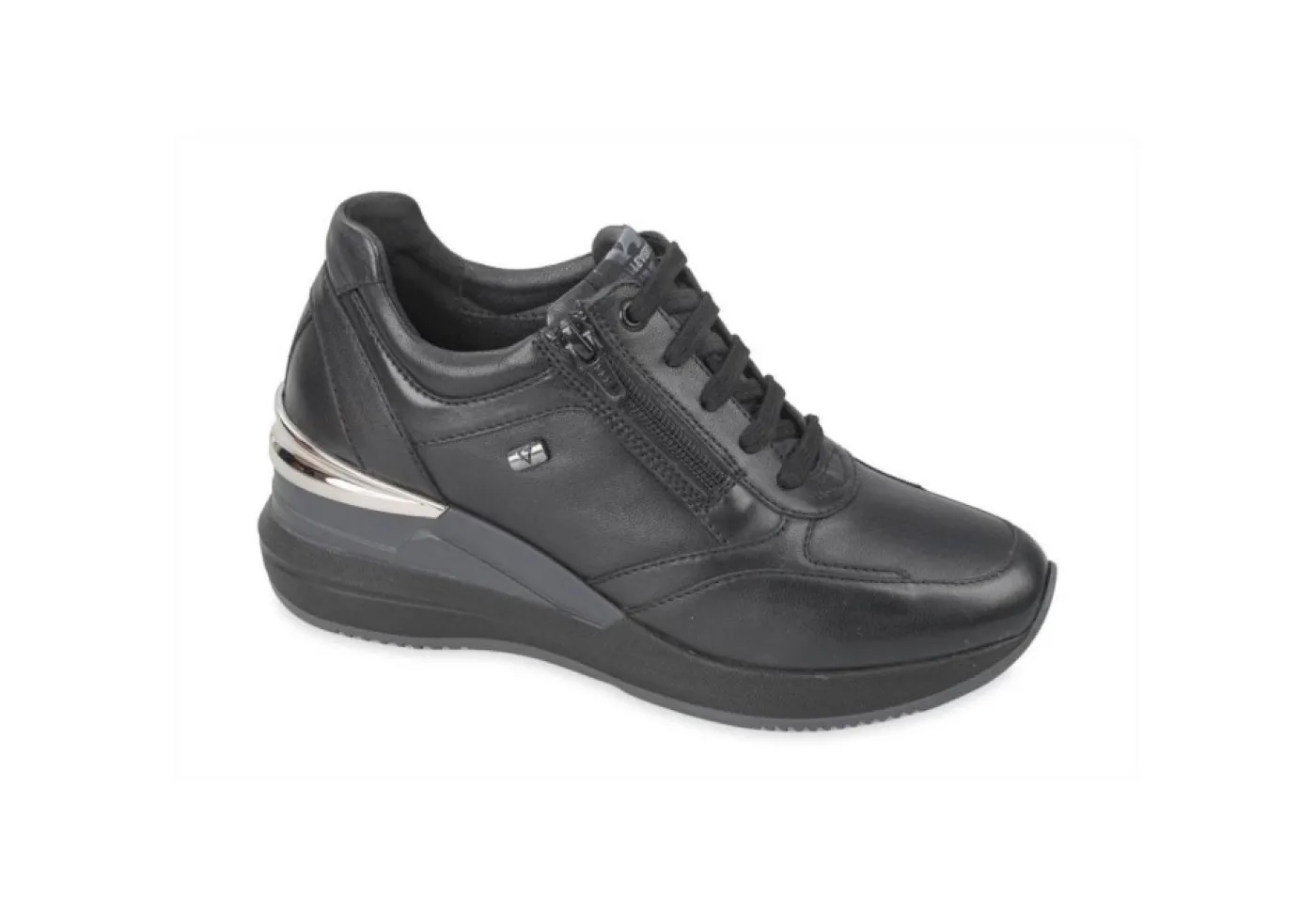 Valleverde Sneakers Basse*Sneakers Da Donna Con Zeppa Casual 36280 Vitello Nero