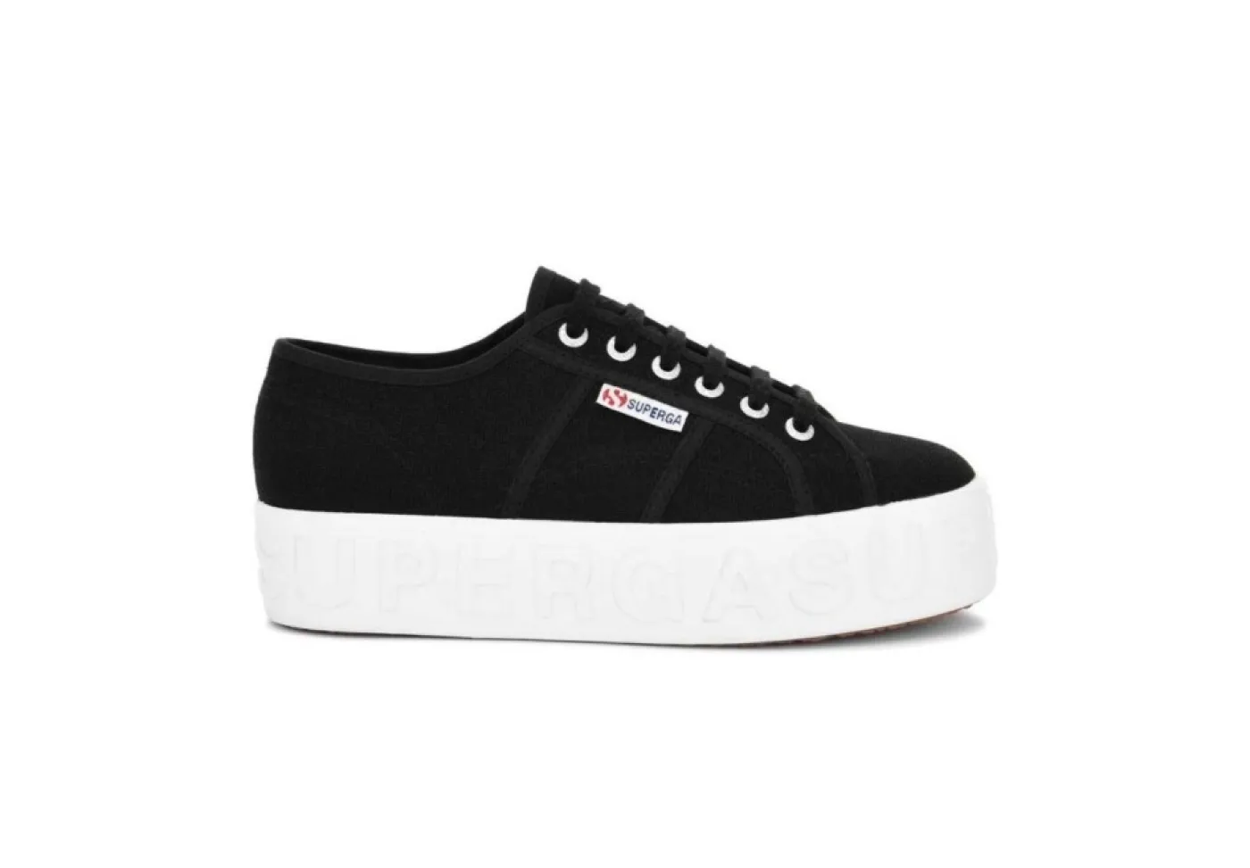 Superga Platform*Sneakers Da Donna Platform In Tela 2790 Shiny 3D Lettering Con