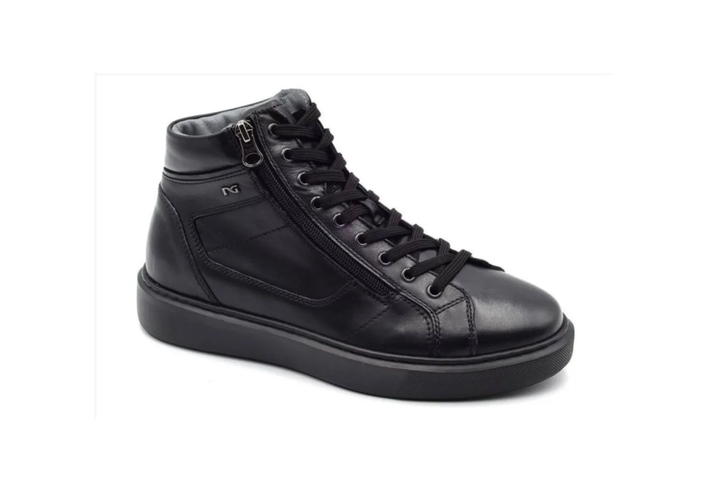 Nero Giardini Sneakers Alte*Sneakers Da Uomo In Pelle I102221U 100 Nero