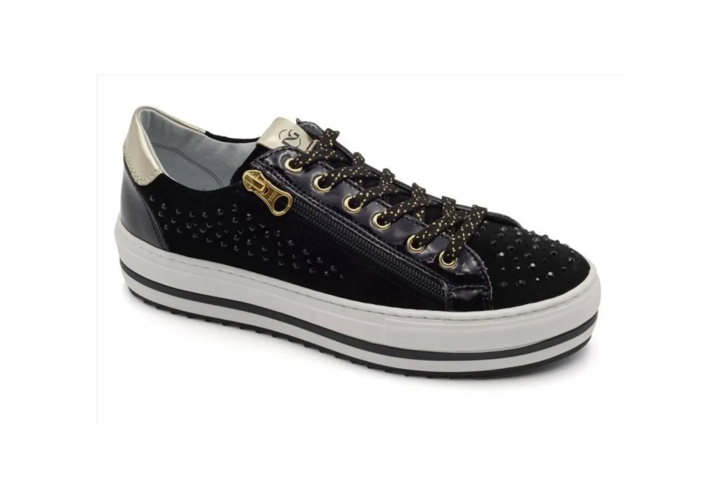Nero Giardini Teens Platform*Sneakers In Pelle Platform I031691F Nero