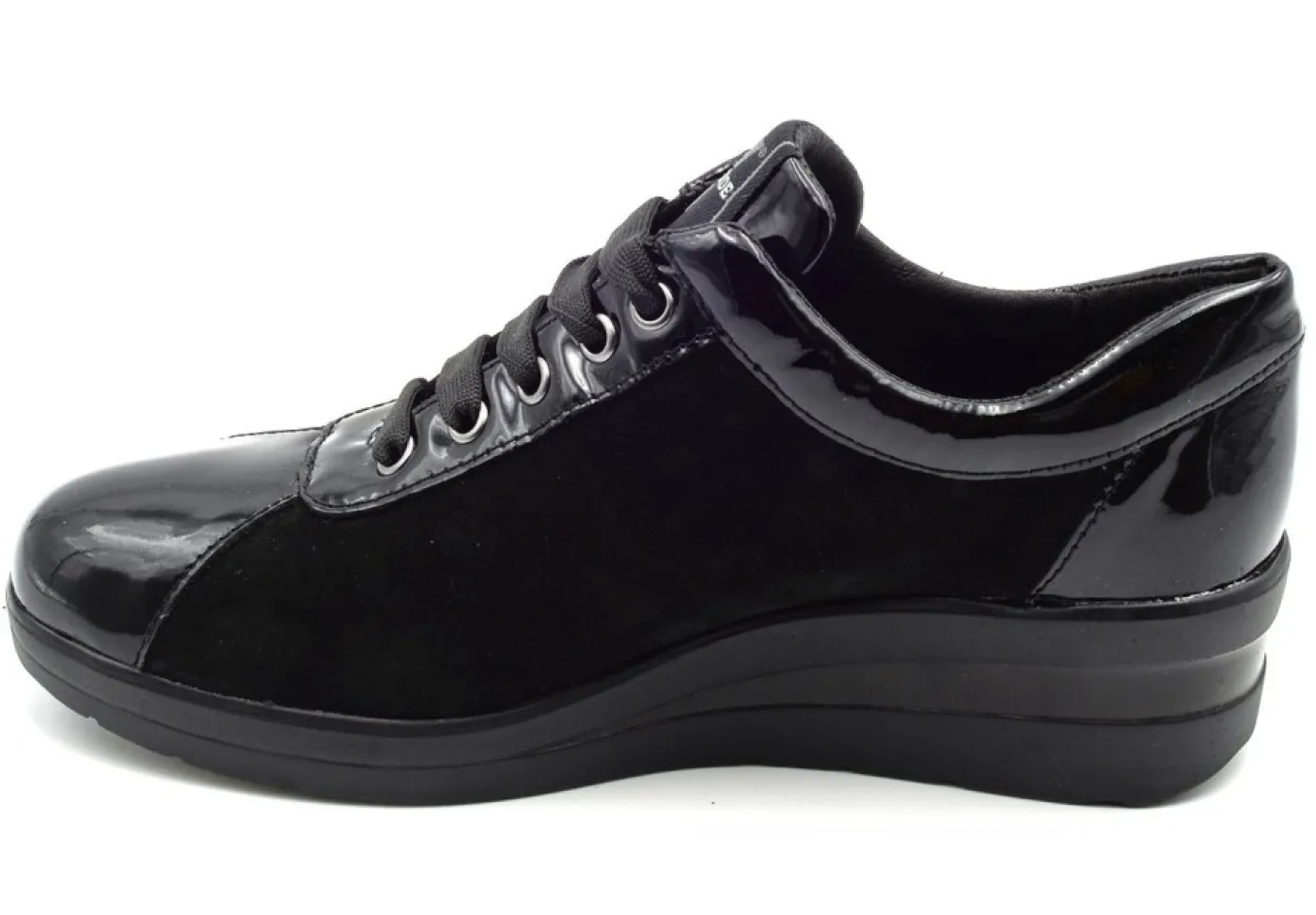 Valleverde Sneakers Basse*Sneakers In Pelle Scamosciata E Vernice Con Zeppa 36204 Suede