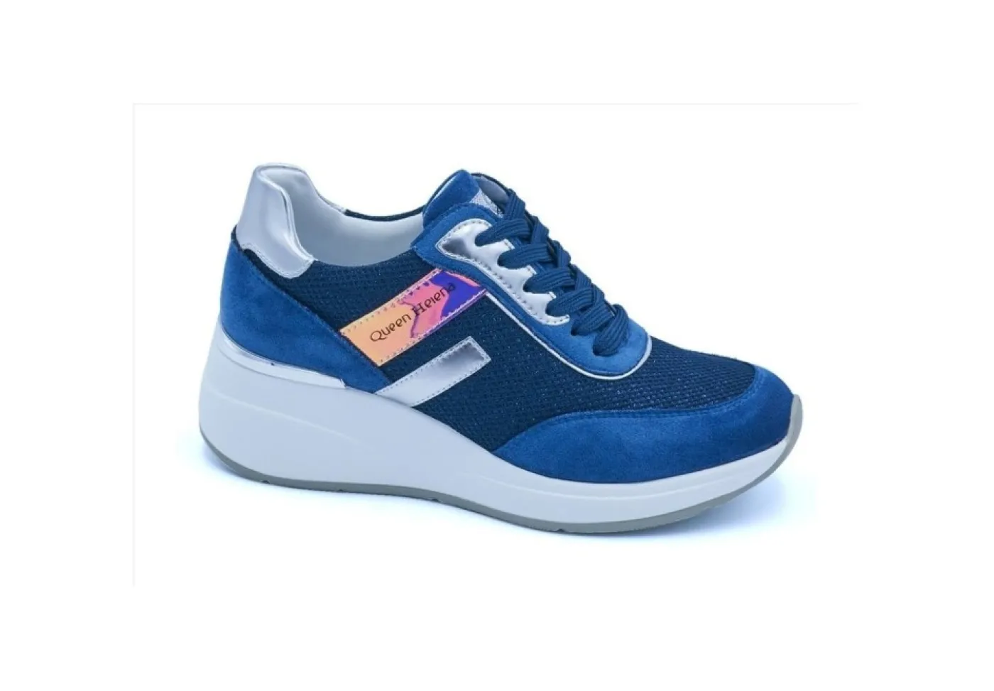 Queen Helena Sneakers Basse*Sneakers Lurex Con Zeppa 24-32 Blu
