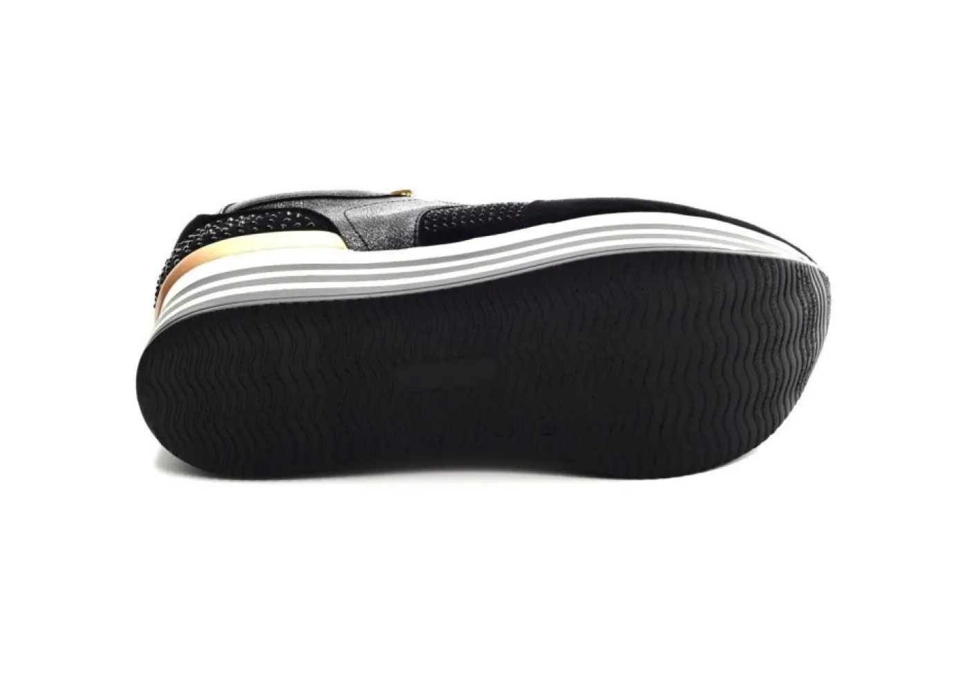 Queen Helena Platform*Sneakers Platform Con Strass E Zip X25-35