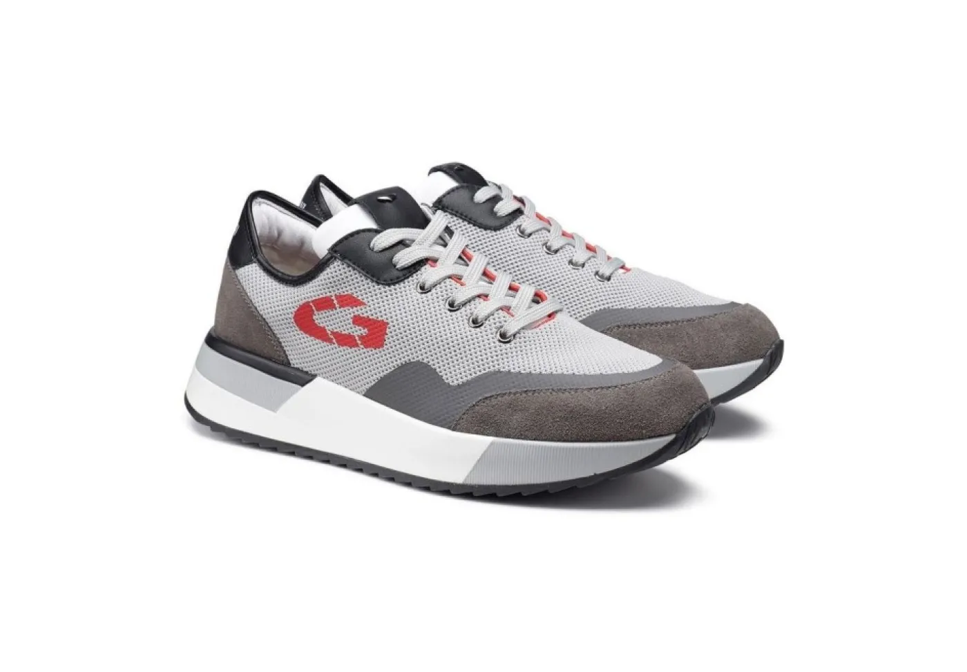 Guardiani Sneakers Basse*Sneakers Sportiva Da Uoomo In Pelle E Tessuto Agm009100 Grey